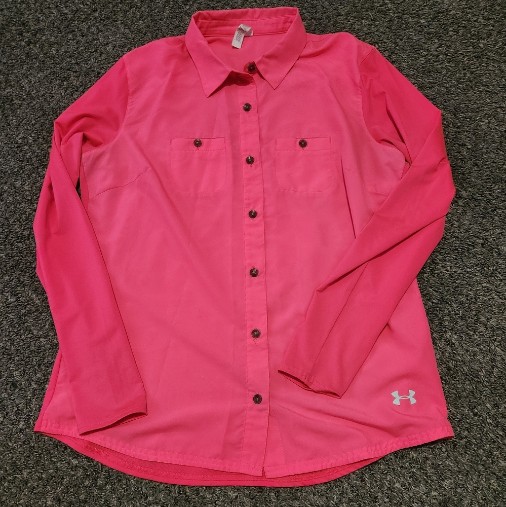 Under Armour Women's Long Sleeve Heat Gear Shirt Pink